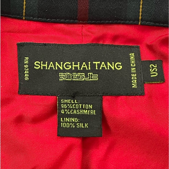 Shanghai Tang SIZE 2 (XS) Stripe Mandarin Blazer Jacket Navy - Picture 12 of 17